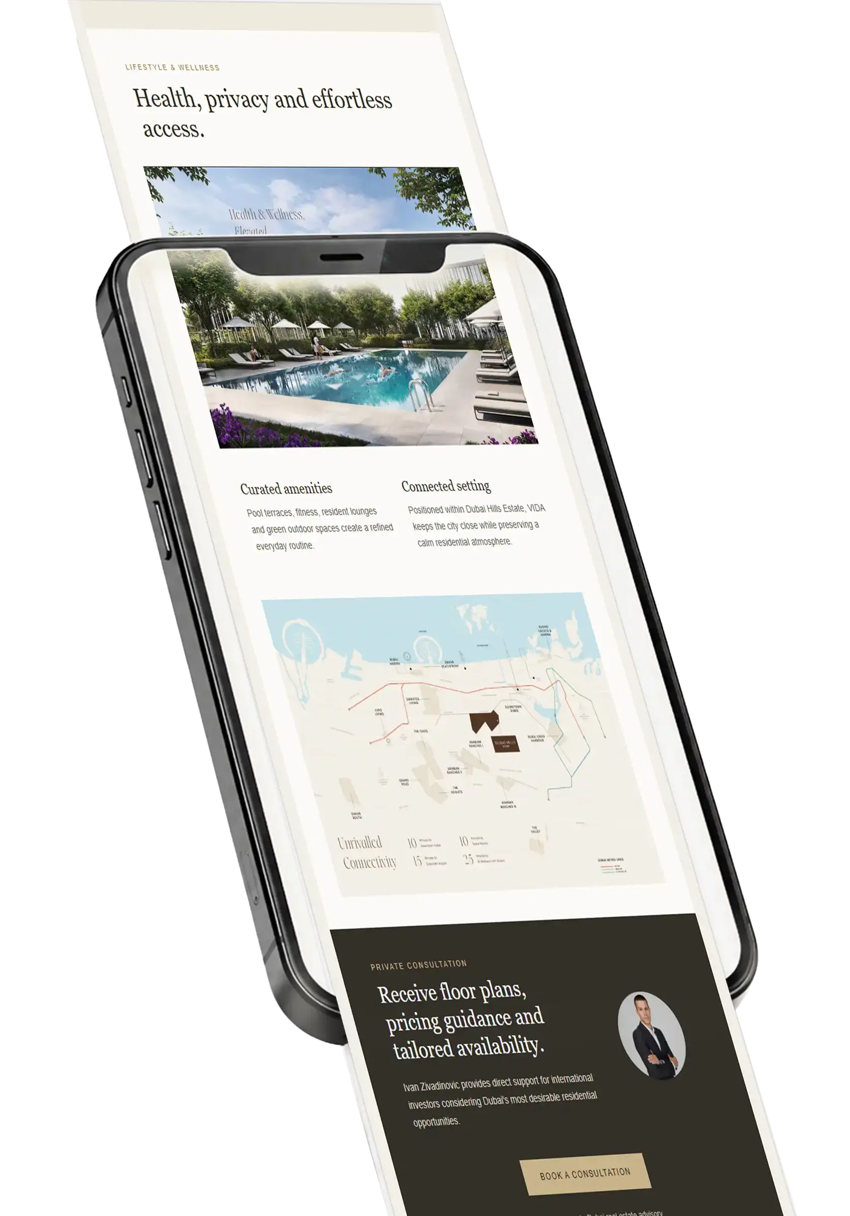 ivandubai.com e-mail marketing preview on a smartphone